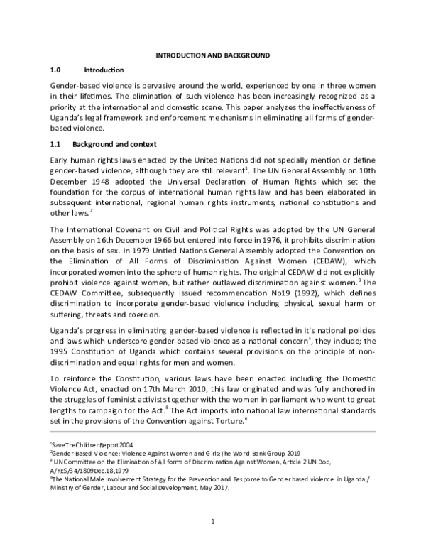 (DOC) Gender Based Violence in Uganda