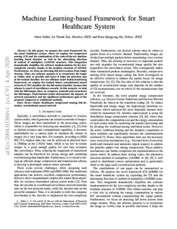 (PDF) A Machine Learning Based Framework for the Smart Healthcare ...