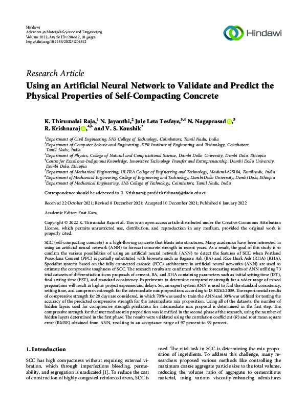 (PDF) Using an Artificial Neural Network to Validate and Predict the ...