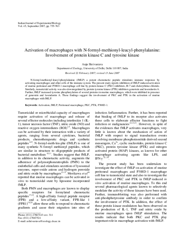 (PDF) Activation of macrophages with N-formyl-methionyl-leucyl ...