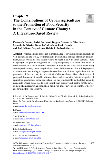 (PDF) The Contributions of Urban Agriculture to the Promotion of Food ...