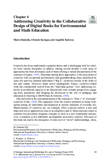 (PDF) Addressing Creativity in the Collaborative Design of Digital ...