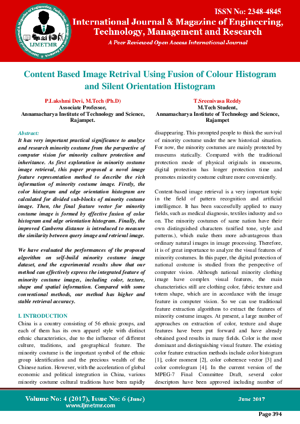 (PDF) Content Based Image Retrival Using Fusion of Colour Histogram and ...