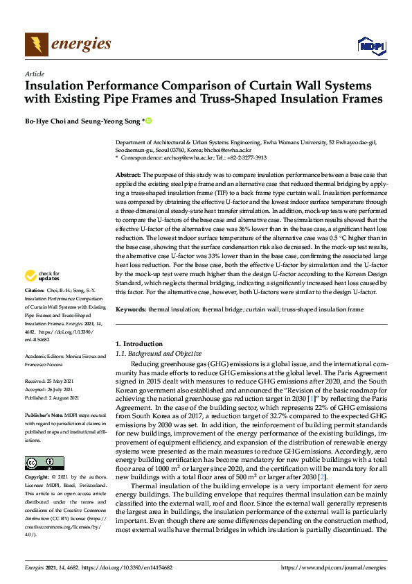 (PDF) Insulation Performance Comparison of Curtain Wall Systems with ...