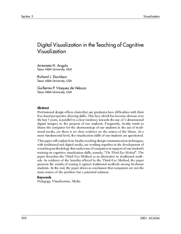 (PDF) Digital Visualization in the Teaching of Cognitive Visualization
