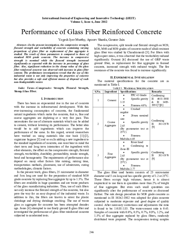 (PDF) Performance of Glass Fiber Reinforced Concrete