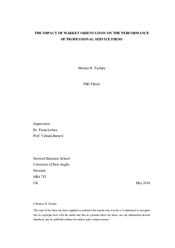 (PDF) The impact of market orientation on the performance of ...