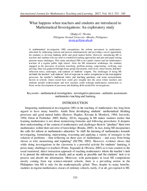 (PDF) What Happens When Teachers and Students Are Introduced to ...