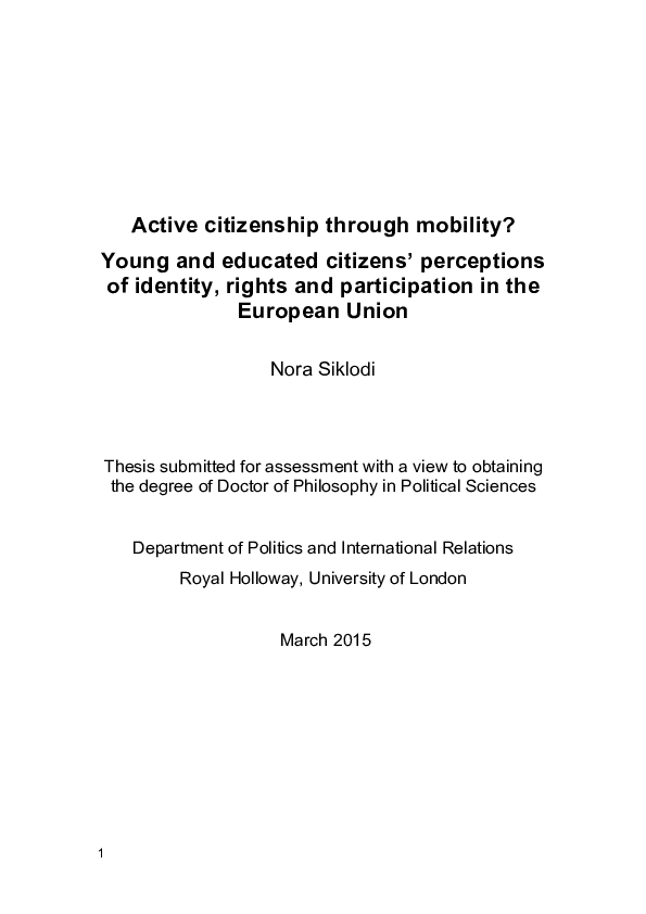 (PDF) Active citizenship through mobility? : young and educated ...