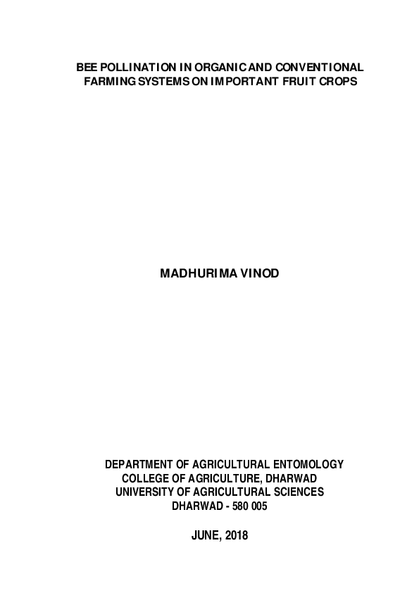 (PDF) BEE POLLINATION IN ORGANIC AND CONVENTIONAL FARMING SYSTEMS ON ...