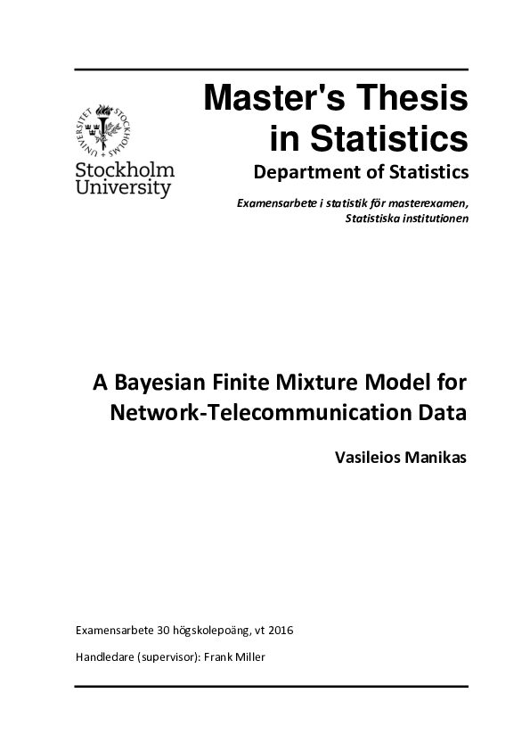 (PDF) A Bayesian Finite Mixture Model for Network-Telecommunication Data