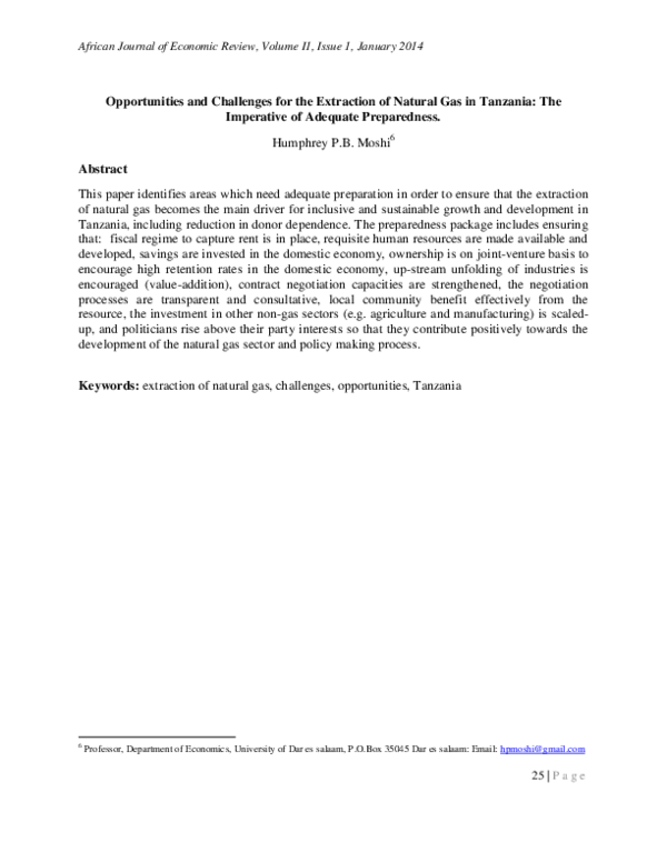 (PDF) Opportunities and Challenges for the Extraction of Natural Gas in ...