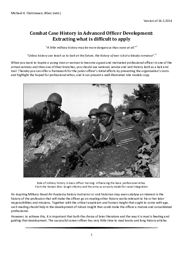 (PDF) Combat Case History in Advanced Officer Development:: extracting ...