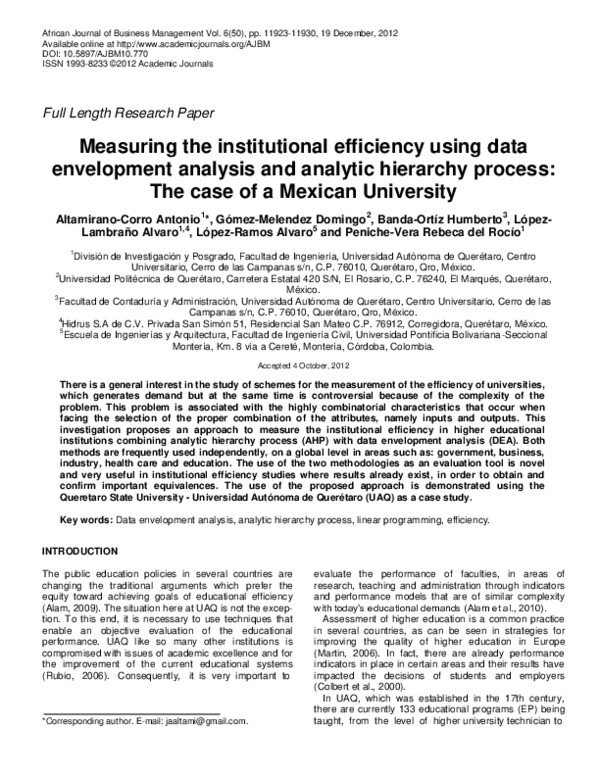 (PDF) The case of a Mexican University