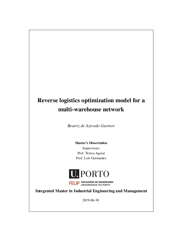 (PDF) Reverse logistics optimization model for a multi-warehouse network