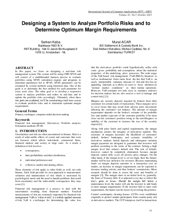 (PDF) Designing a System to Analyze Portfolio Risks and to Determine ...