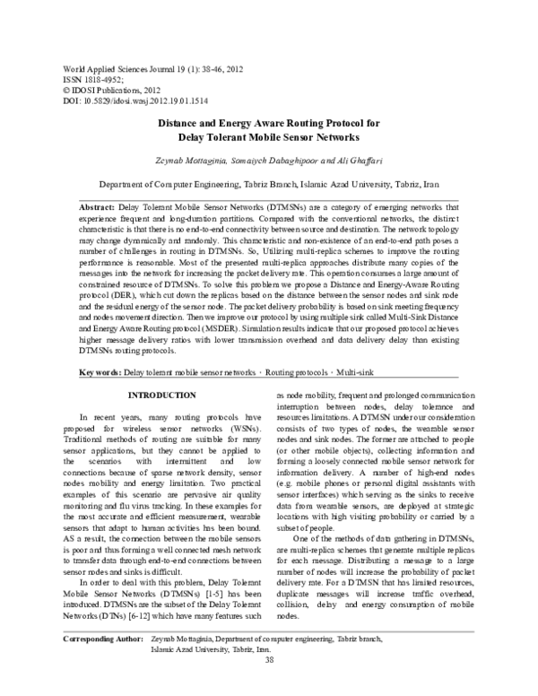 (PDF) Distance and Energy Aware Routing Protocol for Delay Tolerant ...