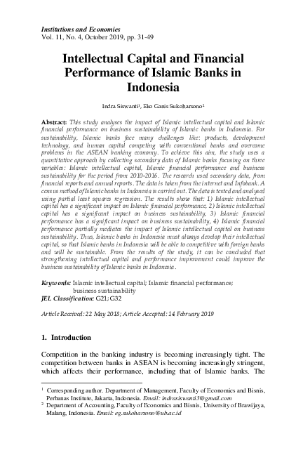 (PDF) Intellectual Capital and Financial Performance of Islamic Banks ...