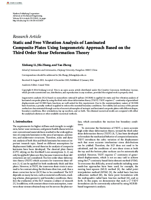 (PDF) Static and free vibration analysis of laminated composite plates ...