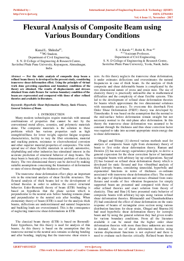 (PDF) Flexural Analysis of Composite Beam using Various Boundary Conditions