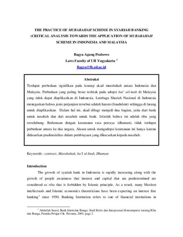 Masjid Murabahah: A Critical Analysis of the Indonesian Banking Sector's Counter-Cyclical Strategy