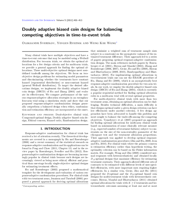 (PDF) Doubly adaptive biased coin designs for balancing competing ...