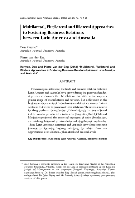 (PDF) Multilateral, Plurilateral and Bilateral Approaches to Fostering ...
