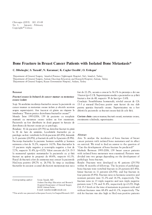 (PDF) Bone fracture in breast cancer patients with isolated bone metastasis
