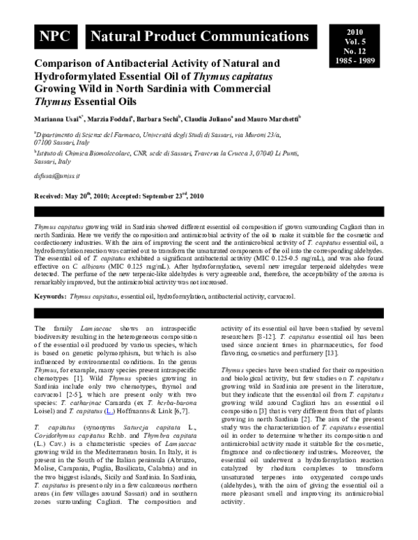 (PDF) Comparison of antibacterial activity of natural and