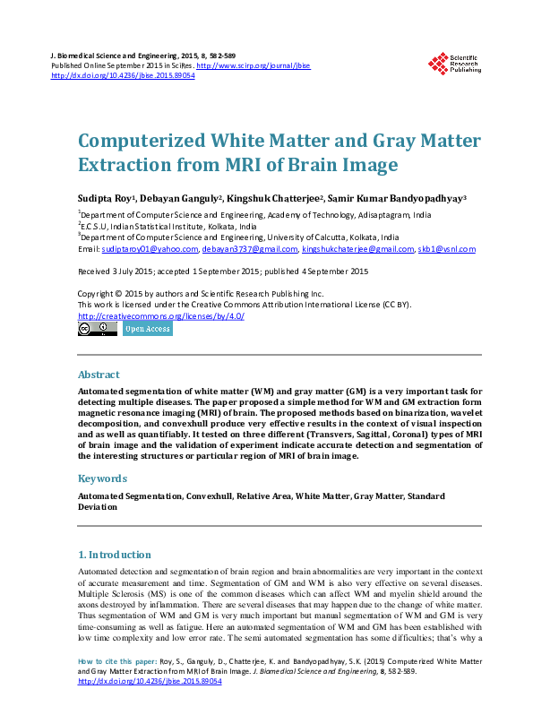 (PDF) Extraction from MRI of Brain Image