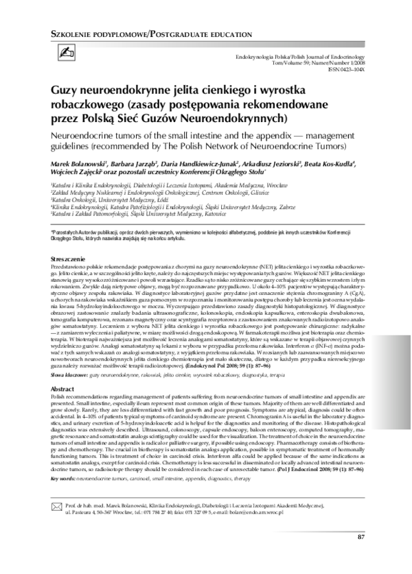 (PDF) [Neuroendocrine tumors of the small intestine and the appendix ...