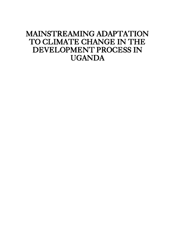 (PDF) Mainstreaming Adaptation to Climate Change in the Development ...
