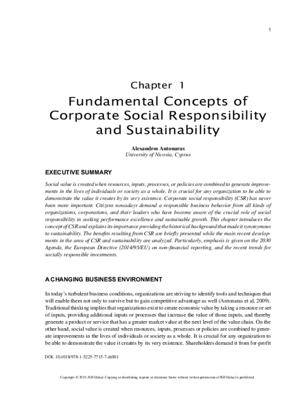 (PDF) Fundamental Concepts of Corporate Social Responsibility and ...