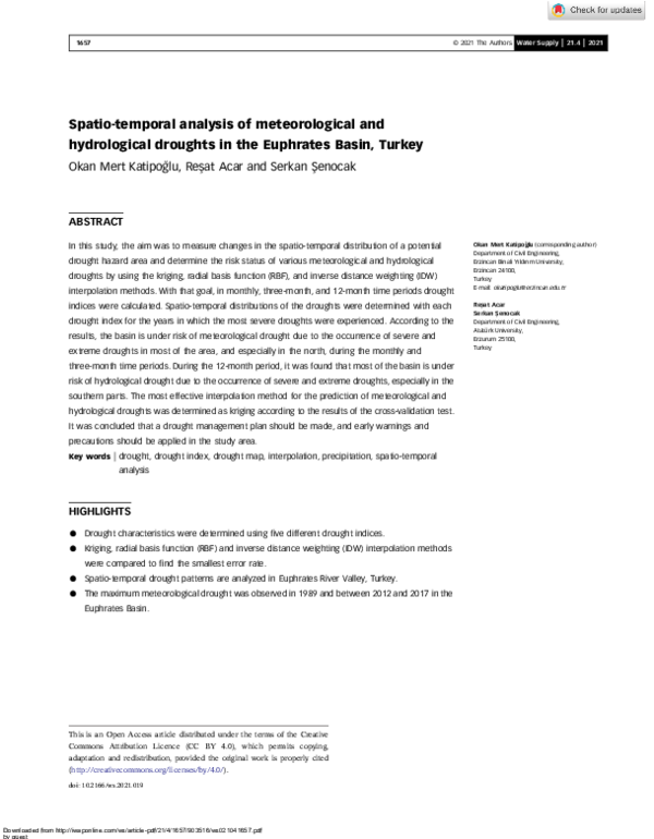(PDF) Spatio-temporal analysis of meteorological and hydrological ...