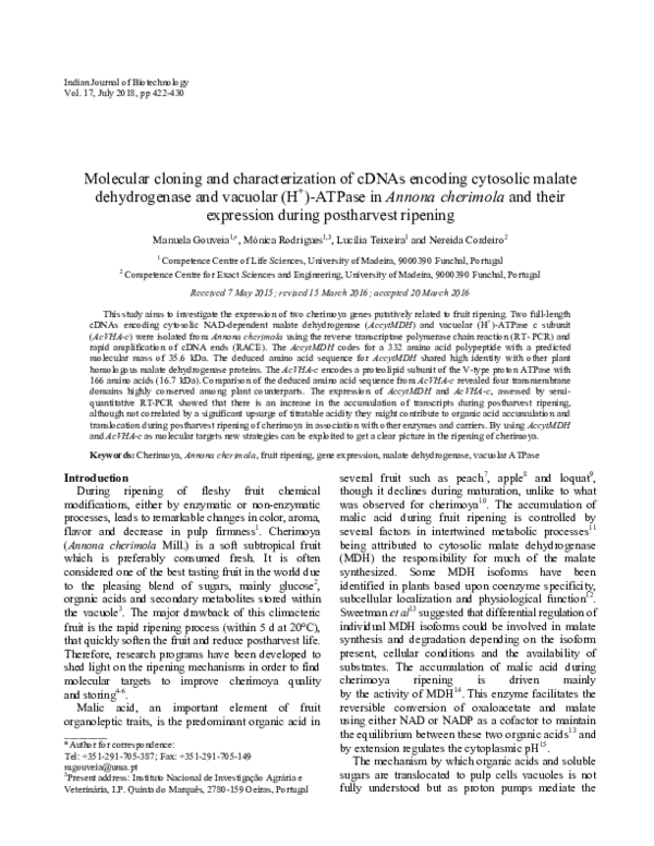 (PDF) Molecular cloning and characterization of cDNAs encoding ...