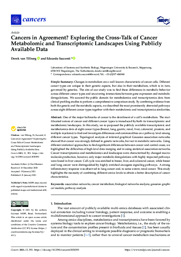 (PDF) Cancers in Agreement? Exploring the Cross-Talk of Cancer ...