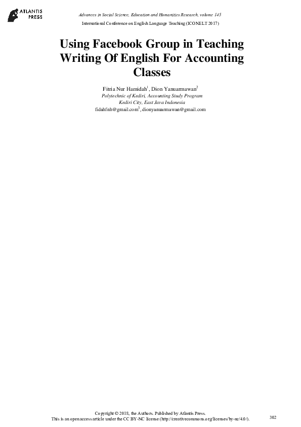 (PDF) Using FB Group in Teaching Writing of English for Accounting Classes