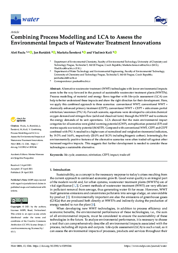 (PDF) Combining Process Modelling and LCA to Assess the Environmental ...