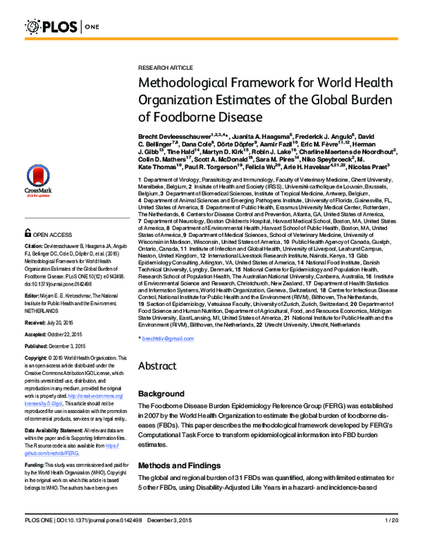(PDF) Methodological Framework for World Health Organization Estimates