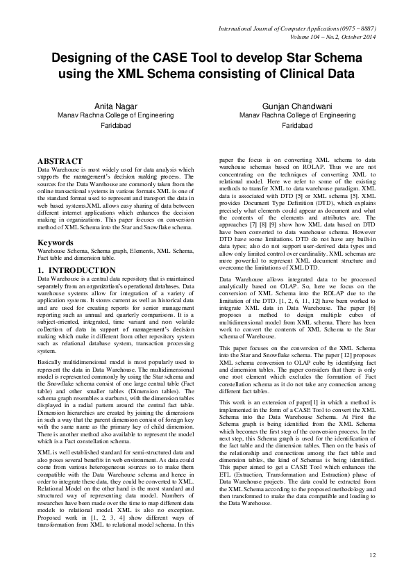 (PDF) using the XML Schema consisting of Clinical Data