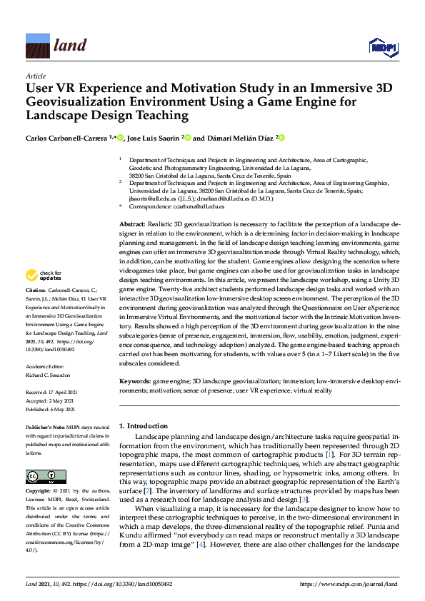 (PDF) User VR Experience and Motivation Study in an Immersive 3D ...