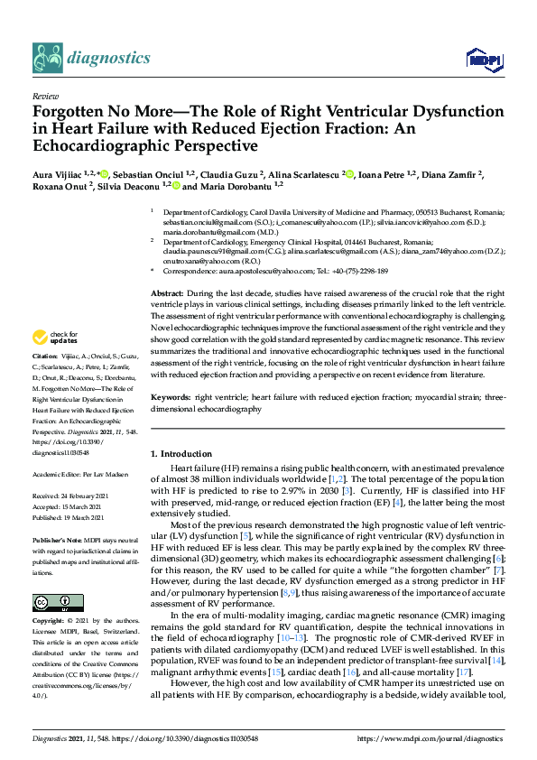 (PDF) Forgotten No More—The Role of Right Ventricular Dysfunction in ...
