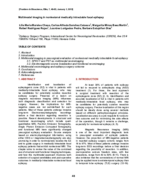 (PDF) Multimodal imaging in nonlesional medically intractable focal ...