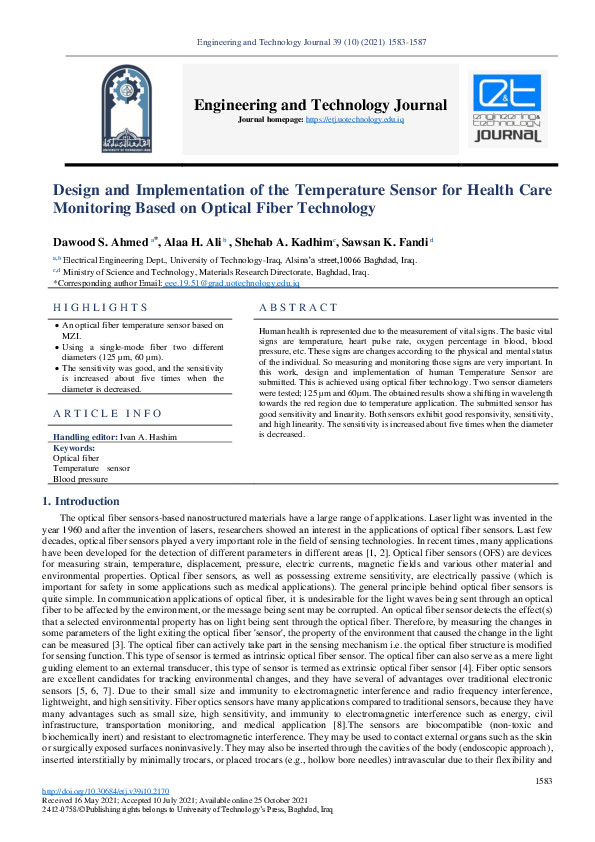 (PDF) Design and Implementation of the Temperature Sensor for Health ...
