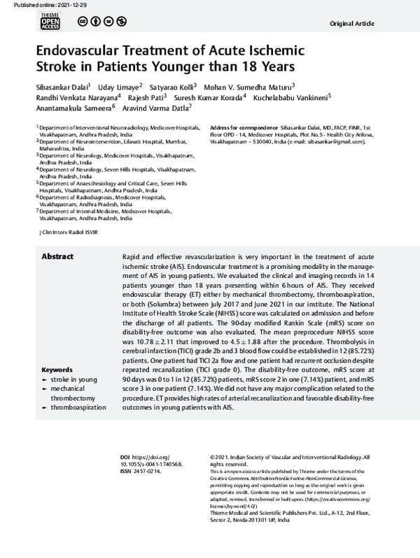 (PDF) Endovascular Treatment of Acute Ischemic Stroke in Patients ...