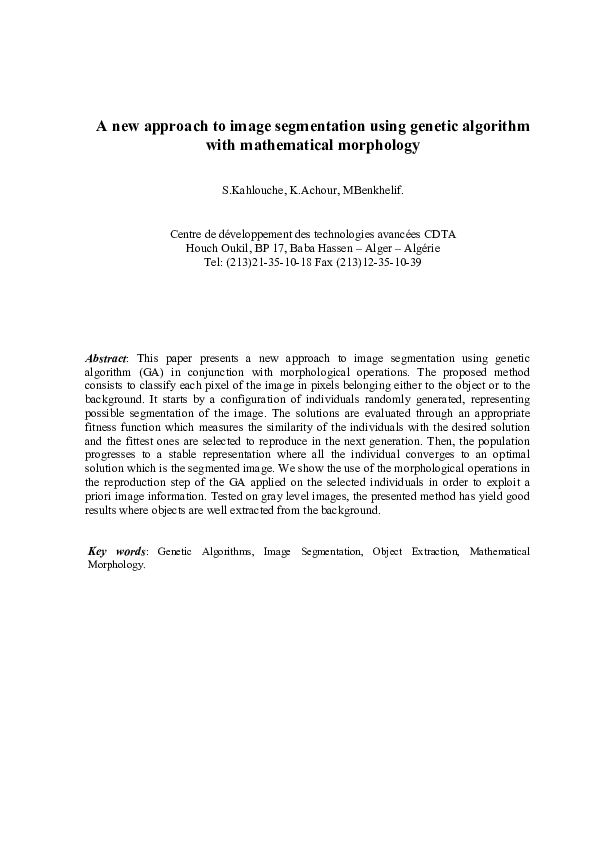 (PDF) A new approach to image segmentation using genetic algorithm with ...