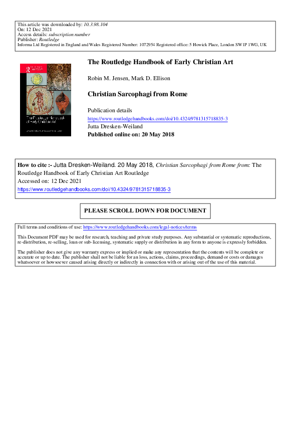 (PDF) The Routledge Handbook of Early Christian Art