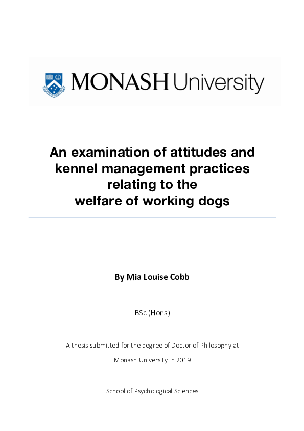 (PDF) An examination of attitudes and kennel management practices ...