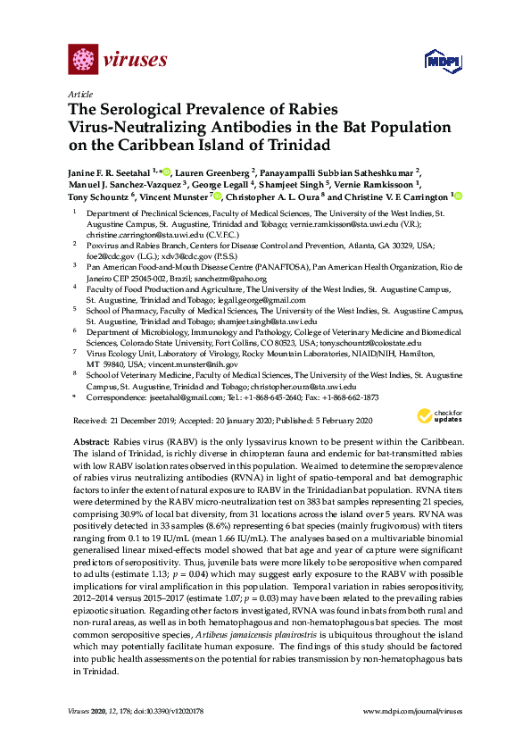 (PDF) The Serological Prevalence of Rabies Virus-Neutralizing ...