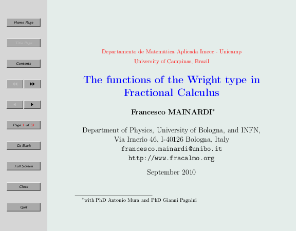 (PDF) The function of the Wright type in fractional calculus